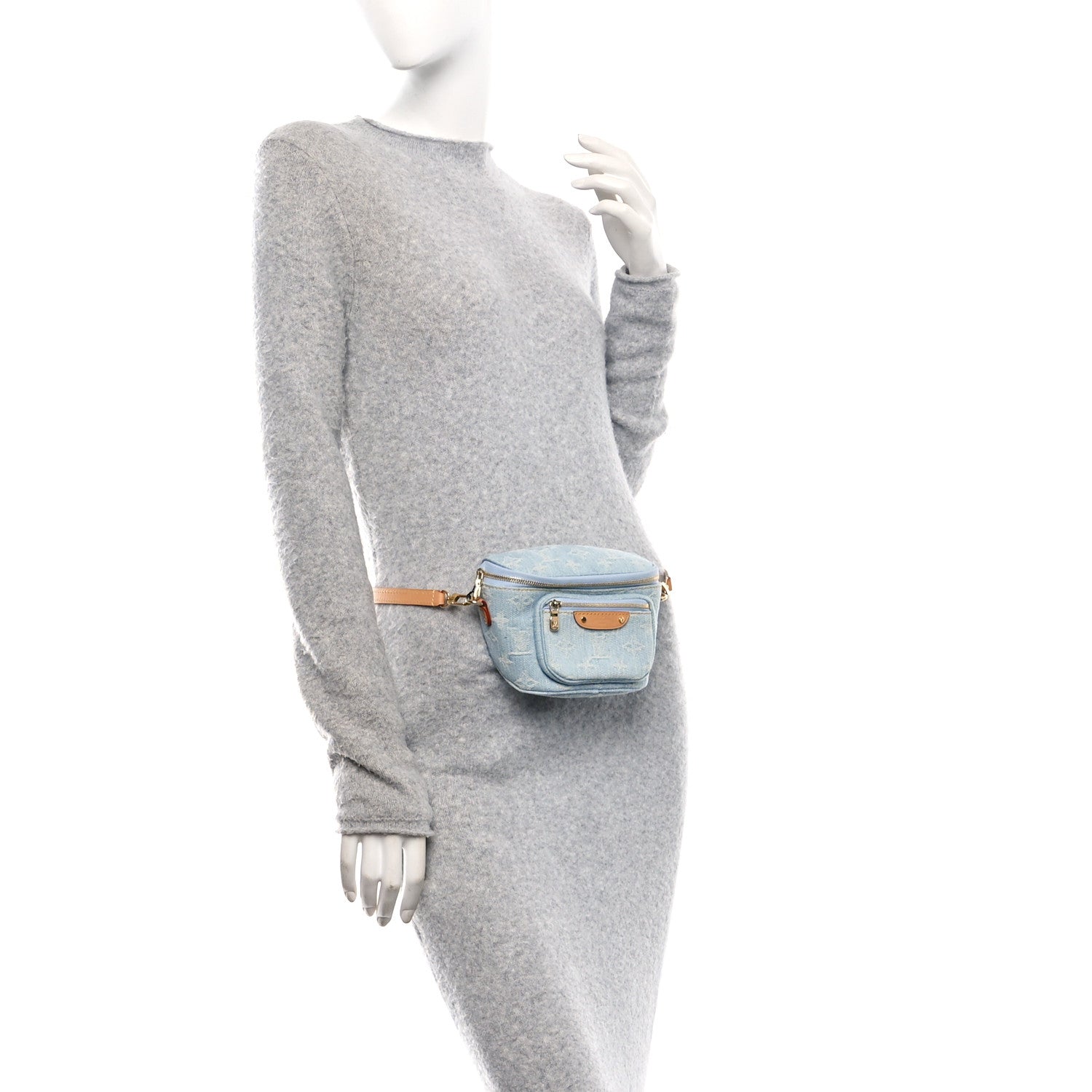 Louis Vuitton Monogram Denim Mini Bumbag Sky Blue 2 of 9