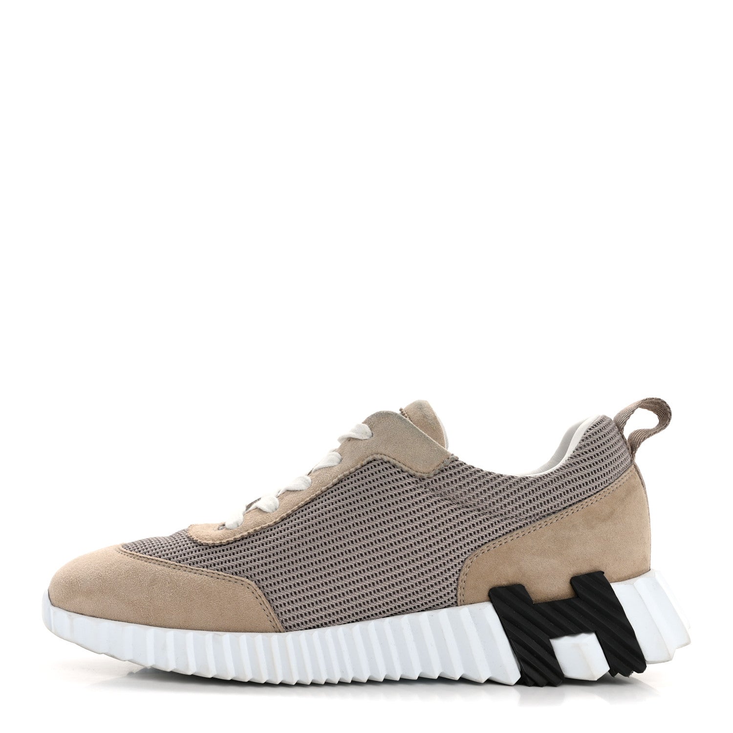 Hermes Air Mesh Suede Goatskin Bouncing Sneakers 38 Beige Camel 1 of 14