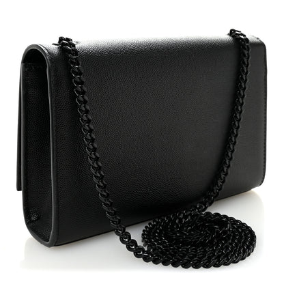 Saint Laurent Grain De Poudre Small Monogram Monochrome Kate Satchel Black 3 of 11