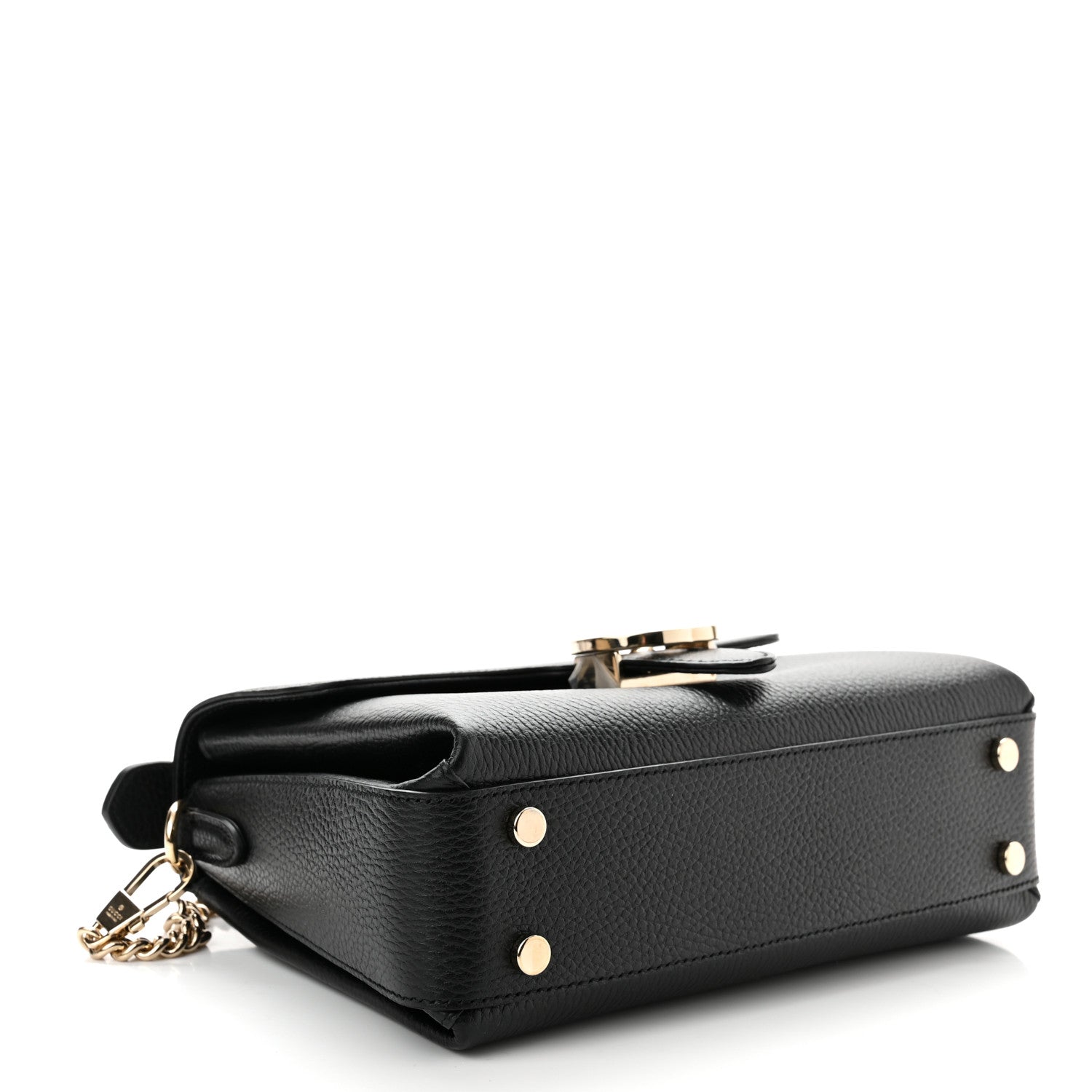 Gucci Dollar Calfskin Interlocking G Top Handle Shoulder Bag Black 4 of 10