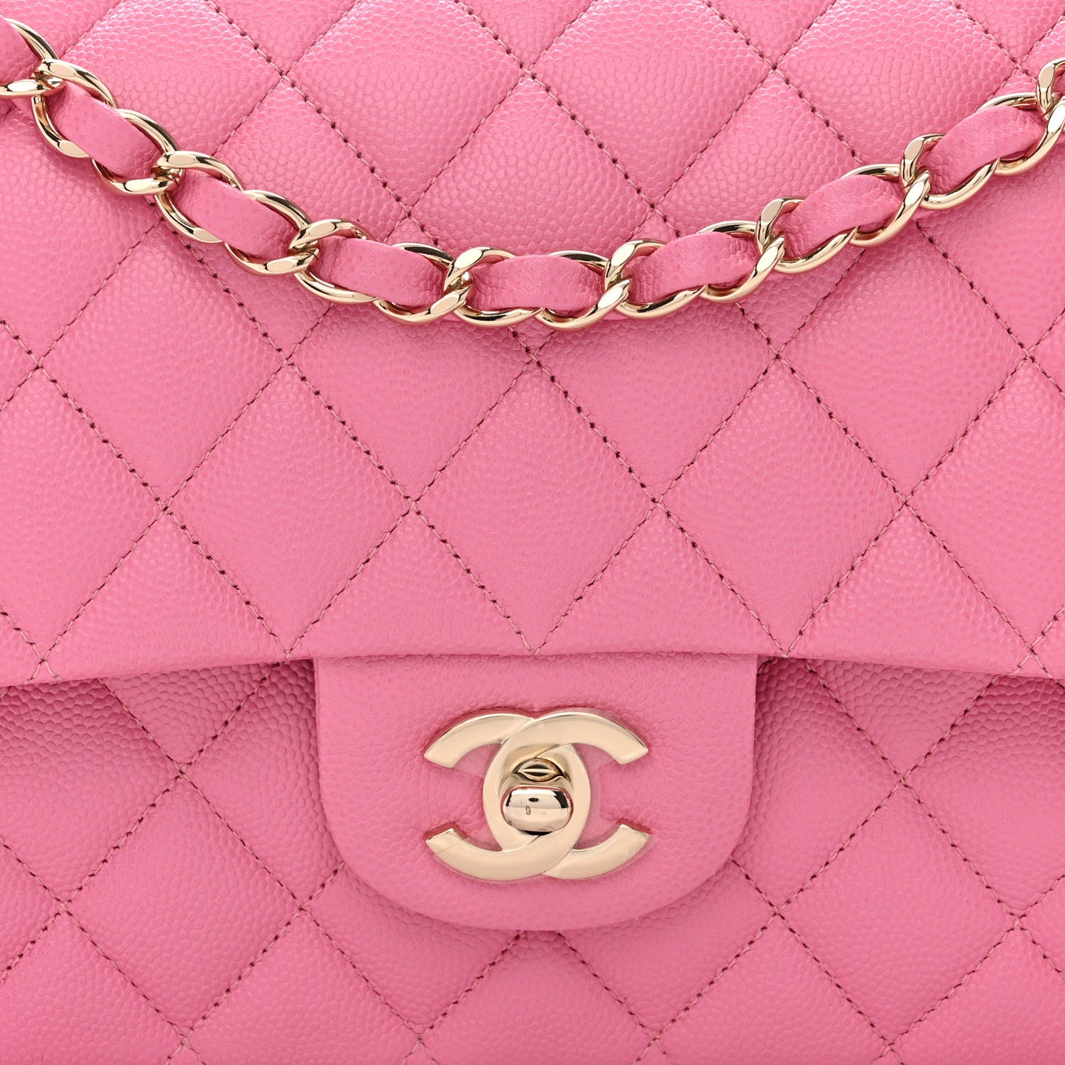Chanel Caviar Quilted Medium Double Flap Pink 8 of 10