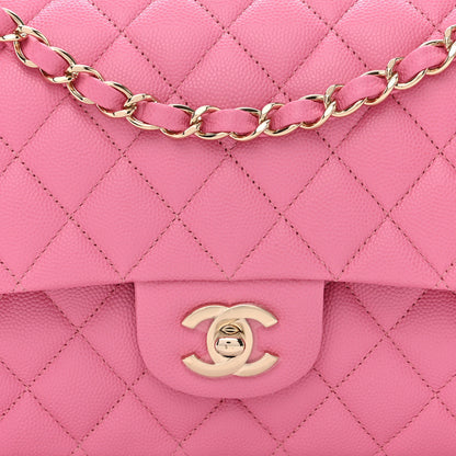 Chanel Caviar Quilted Medium Double Flap Pink 8 of 10