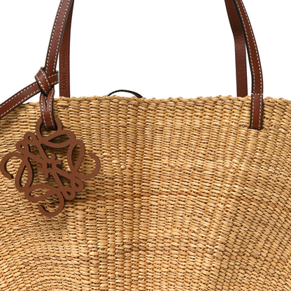 Loewe Calfskin Raffia Paulas Ibiza Small Shell Basket Tote Bag Natural Tan 12 of 17