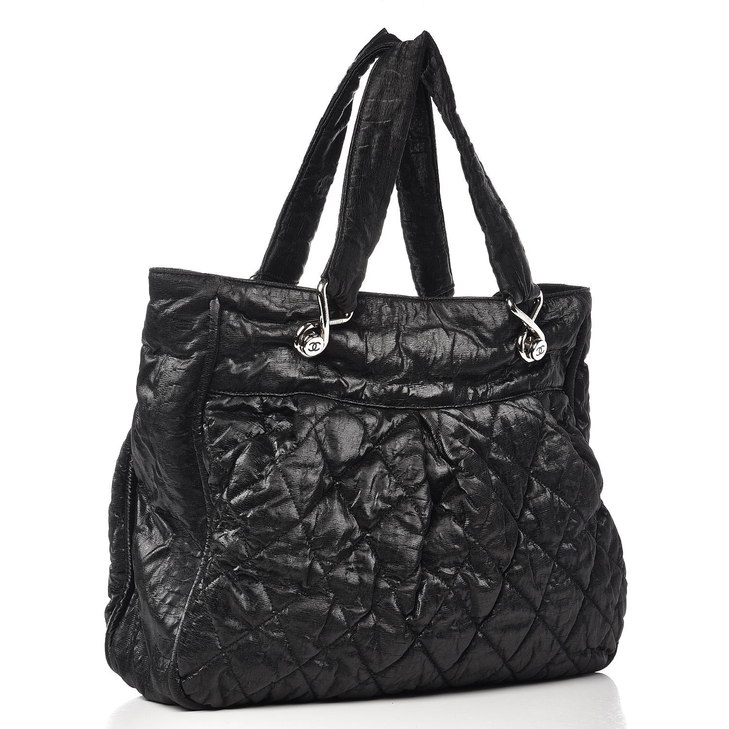 Chanel Crinkled Coated Canvas Le Marais Large Tote Black 12 of 19