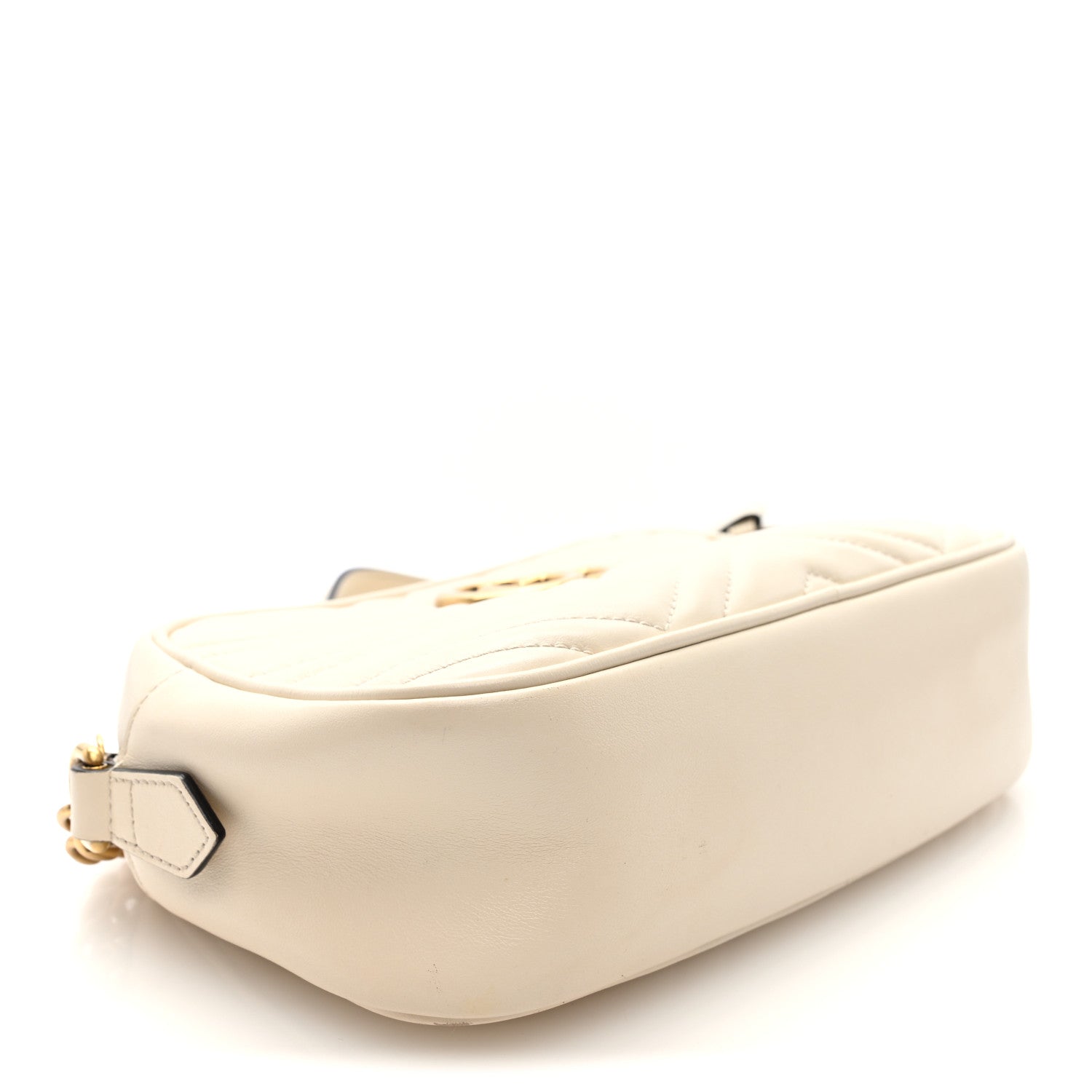 Gucci Calfskin Matelasse Small GG Marmont Chain Shoulder Bag White 4 of 10