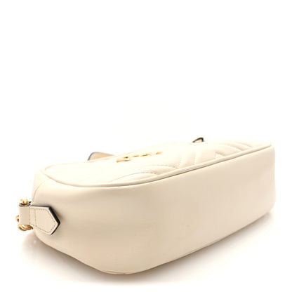 Gucci Calfskin Matelasse Small GG Marmont Chain Shoulder Bag White 4 of 10