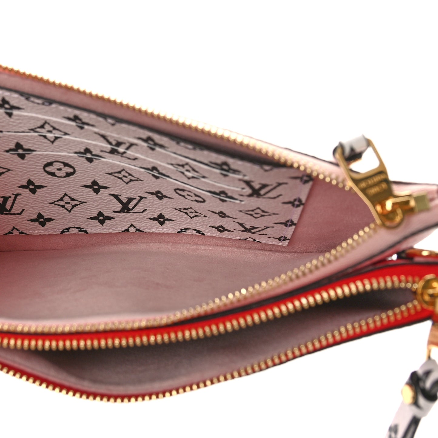 Monogram Giant Double Zip Pochette Rouge