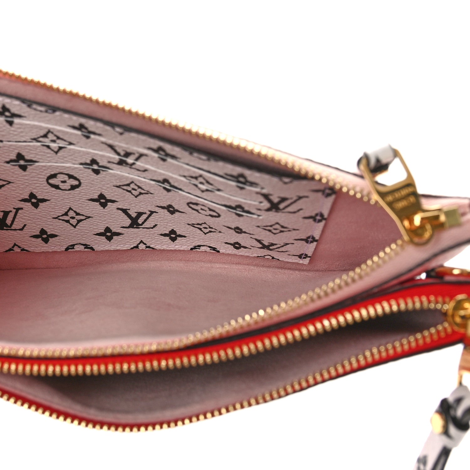 Louis Vuitton Monogram Giant Double Zip Pochette Rouge 5 of 9