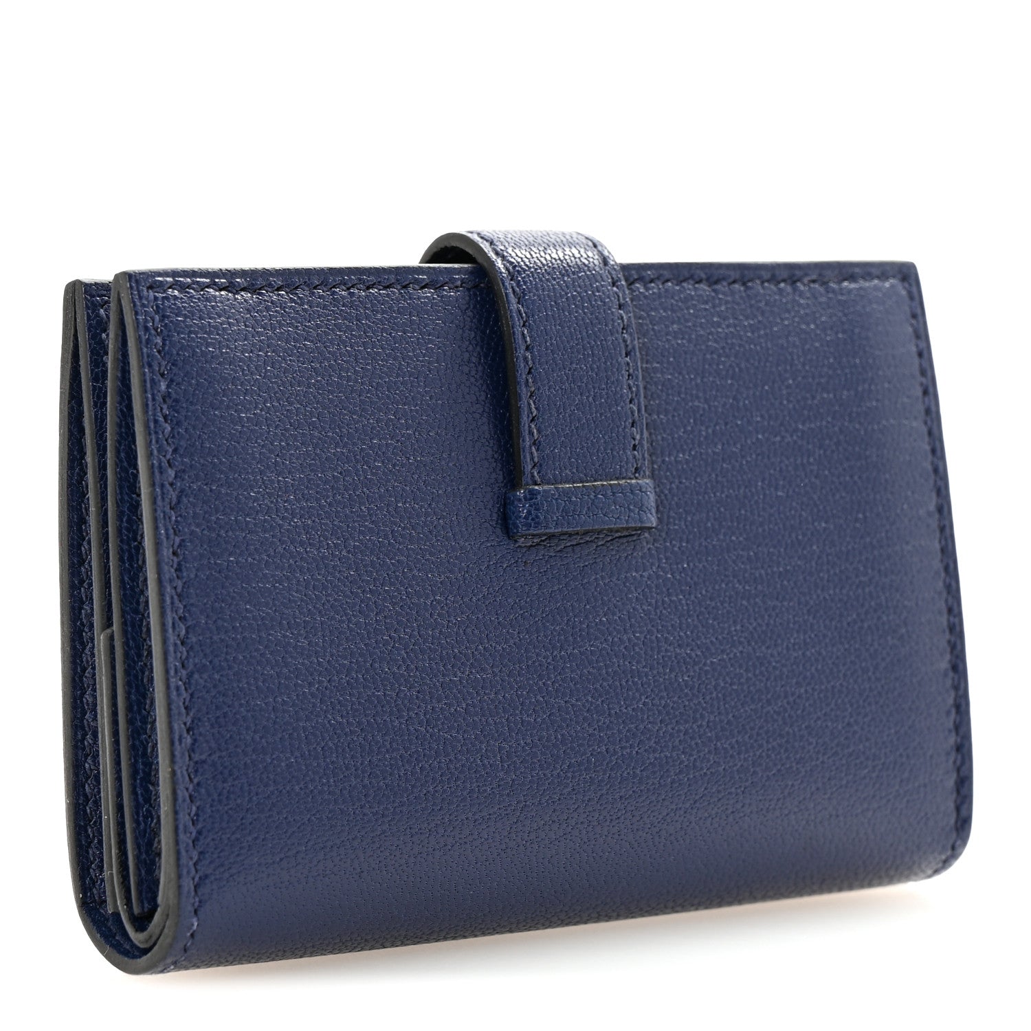 Hermes Chevre Mysore Mini Bearn Wallet Bleu Saphir 3 of 7