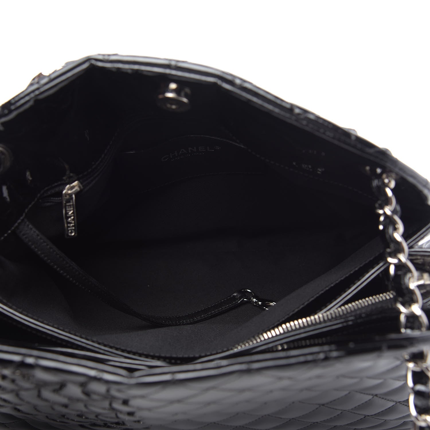 Chanel Patent Quilted Large Just Mademoiselle Bowling Bag Black 6 of 11