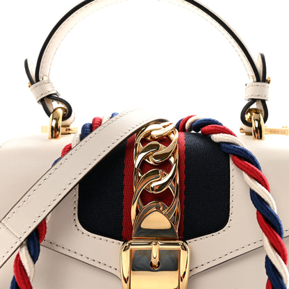 Gucci Calfskin Mini Sylvie Top Handle Bag White 8 of 11