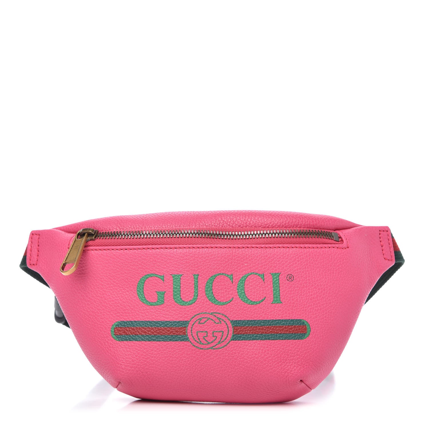 Gucci Grained Calfskin Small Logo Belt Bag Box Pink Green 1 of 11