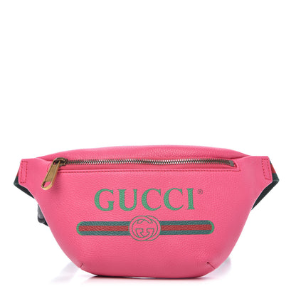 Gucci Grained Calfskin Small Logo Belt Bag Box Pink Green 1 of 11