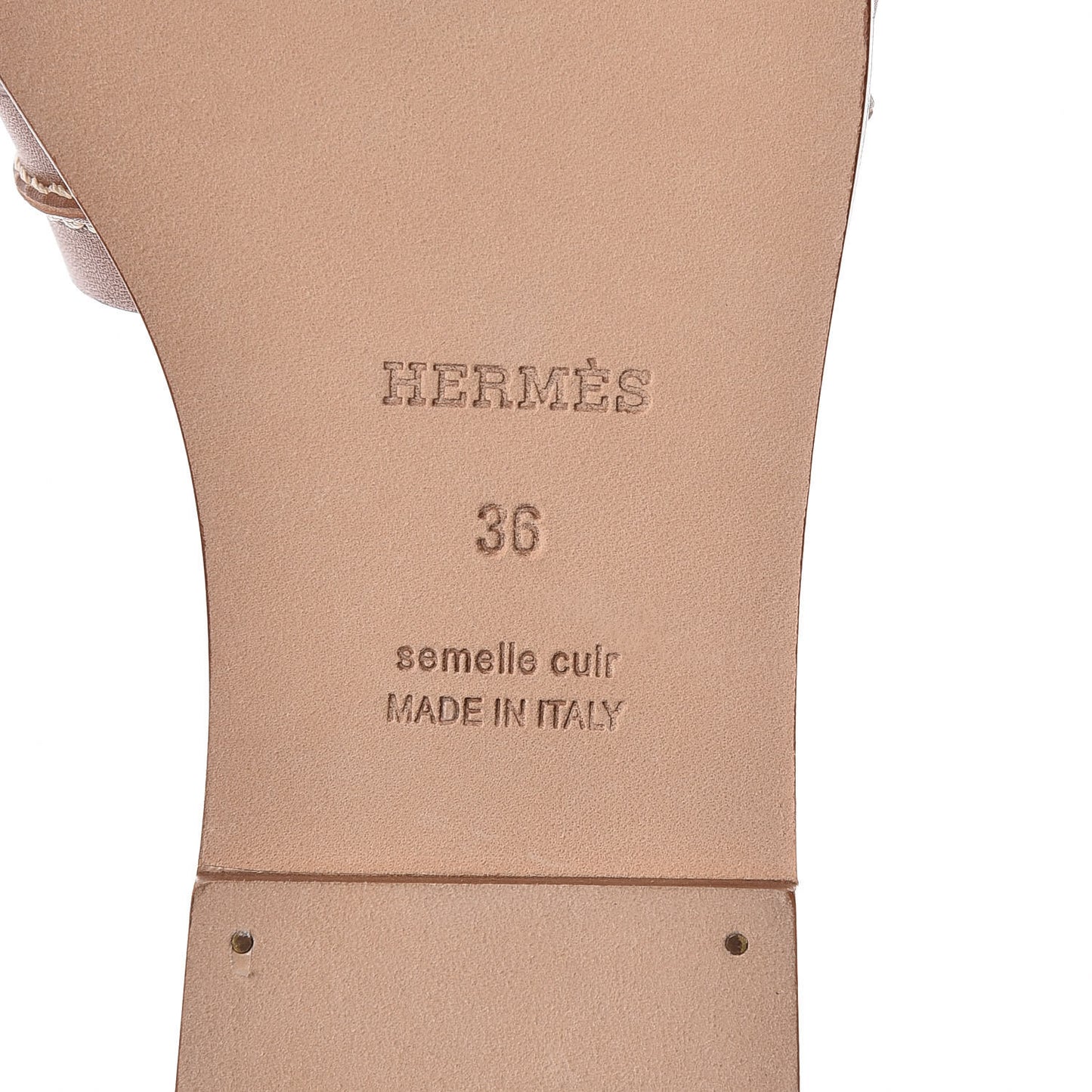 Calfskin Pique Oran Sandals 36 Brun Pallisandre