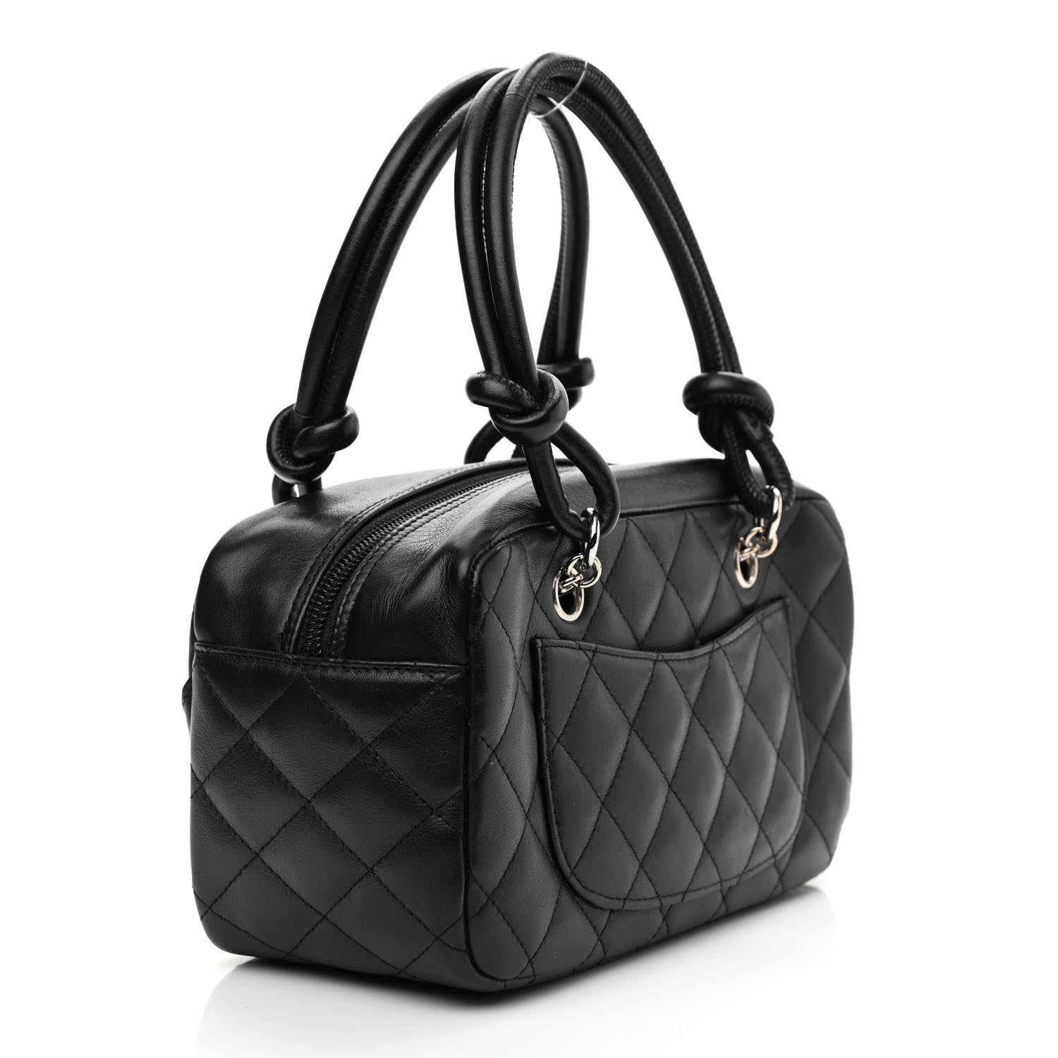 Chanel Calfskin Quilted Small Cambon Bowler Black White 2 of 8