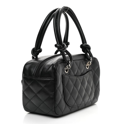 Chanel Calfskin Quilted Small Cambon Bowler Black White 2 of 8