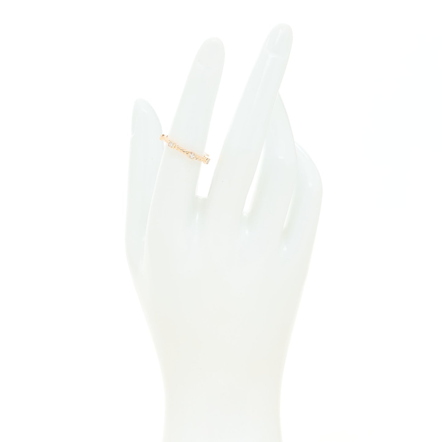 18K Rose Gold Diamond Paveflex 2mm Stackable Band Ring 52 6