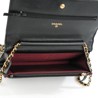 Chanel Lambskin Quilted Wallet On Chain WOC Black 5 of 7