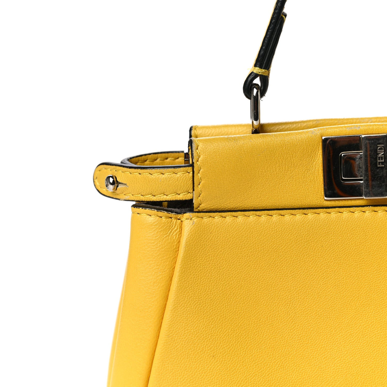 Fendi Shiny Nappa Micro Peekaboo Iconic Satchel Sunflower 15 of 26