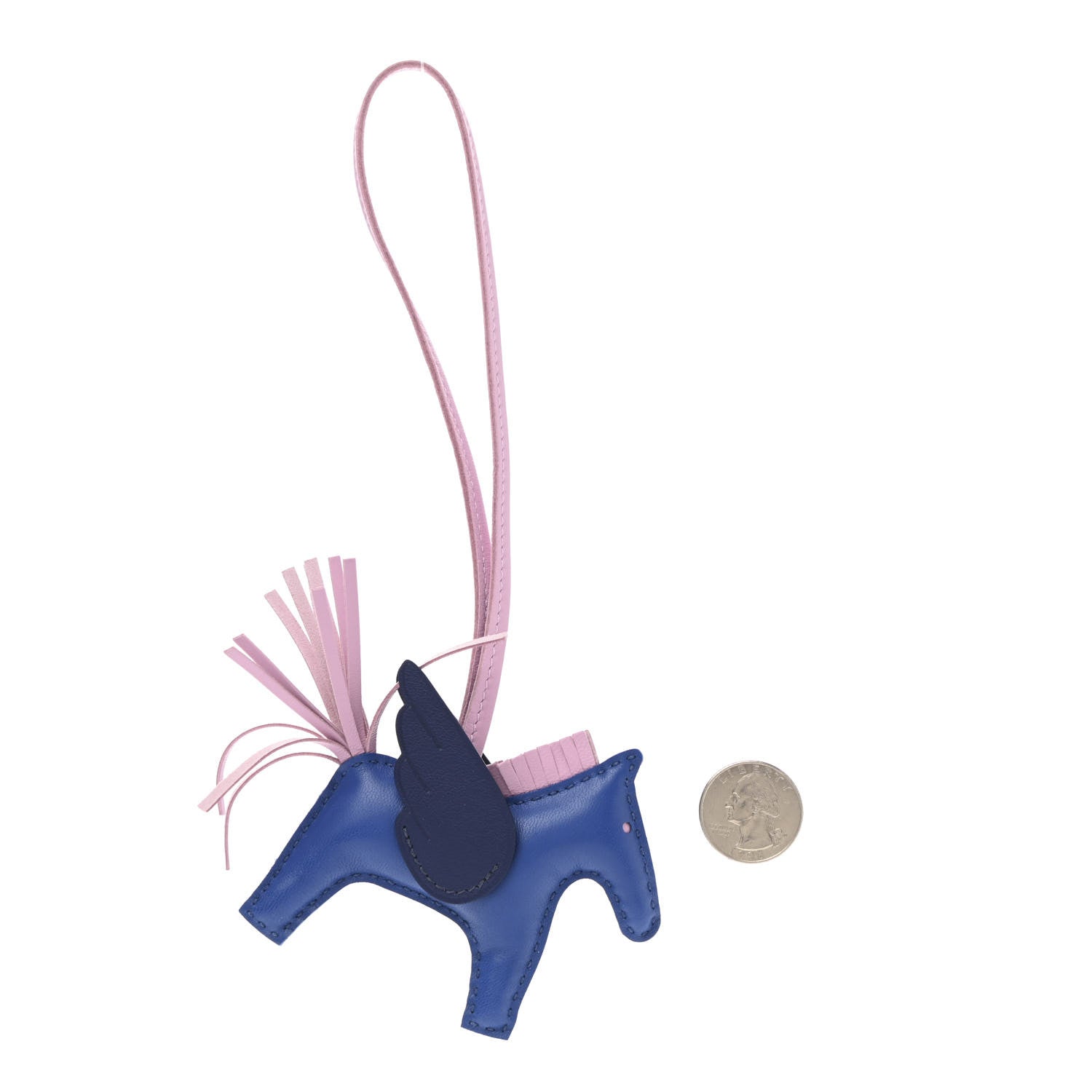 Hermes Milo Lambskin Grigri Rodeo Pegase Horse Bag Charm PM Bleu France Mauve Sylvestre Bleu Saphir 2 of 6