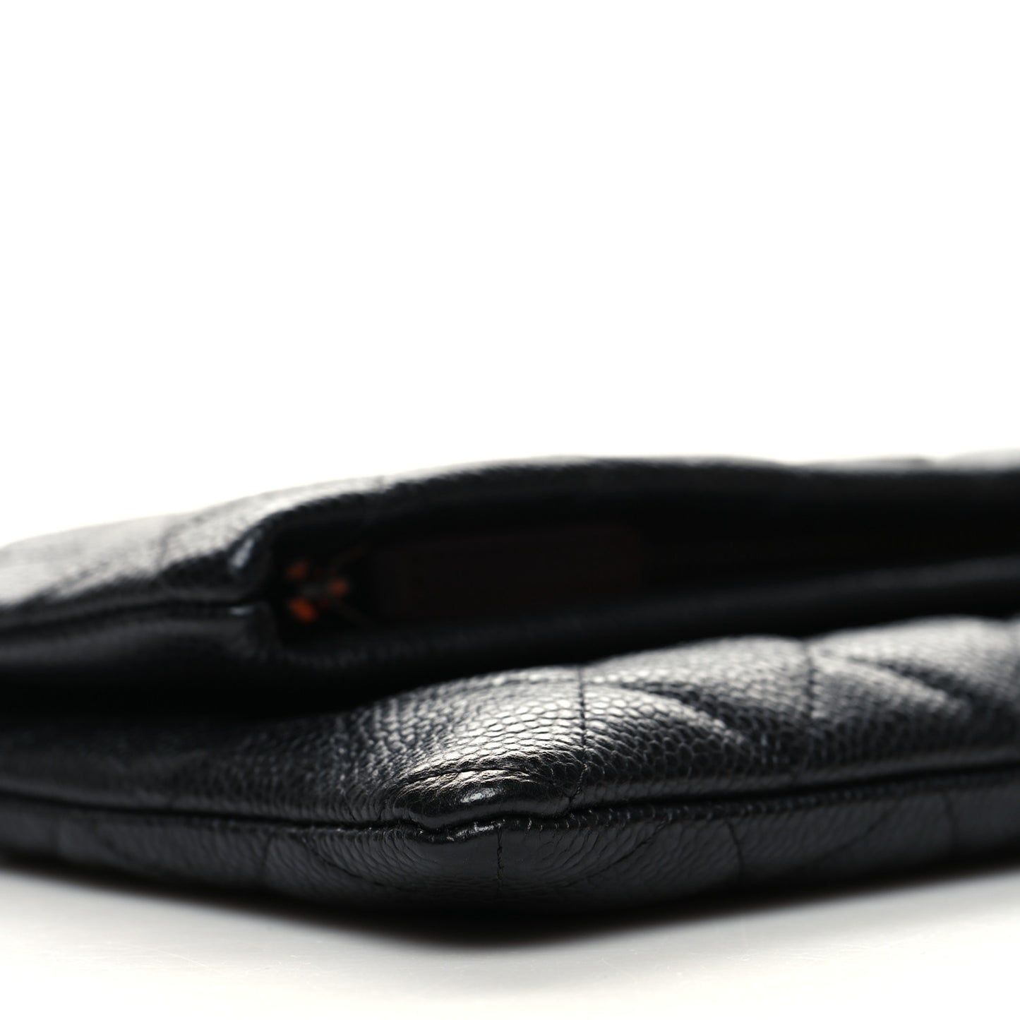 Caviar Quilted CC Beauty Clutch Black