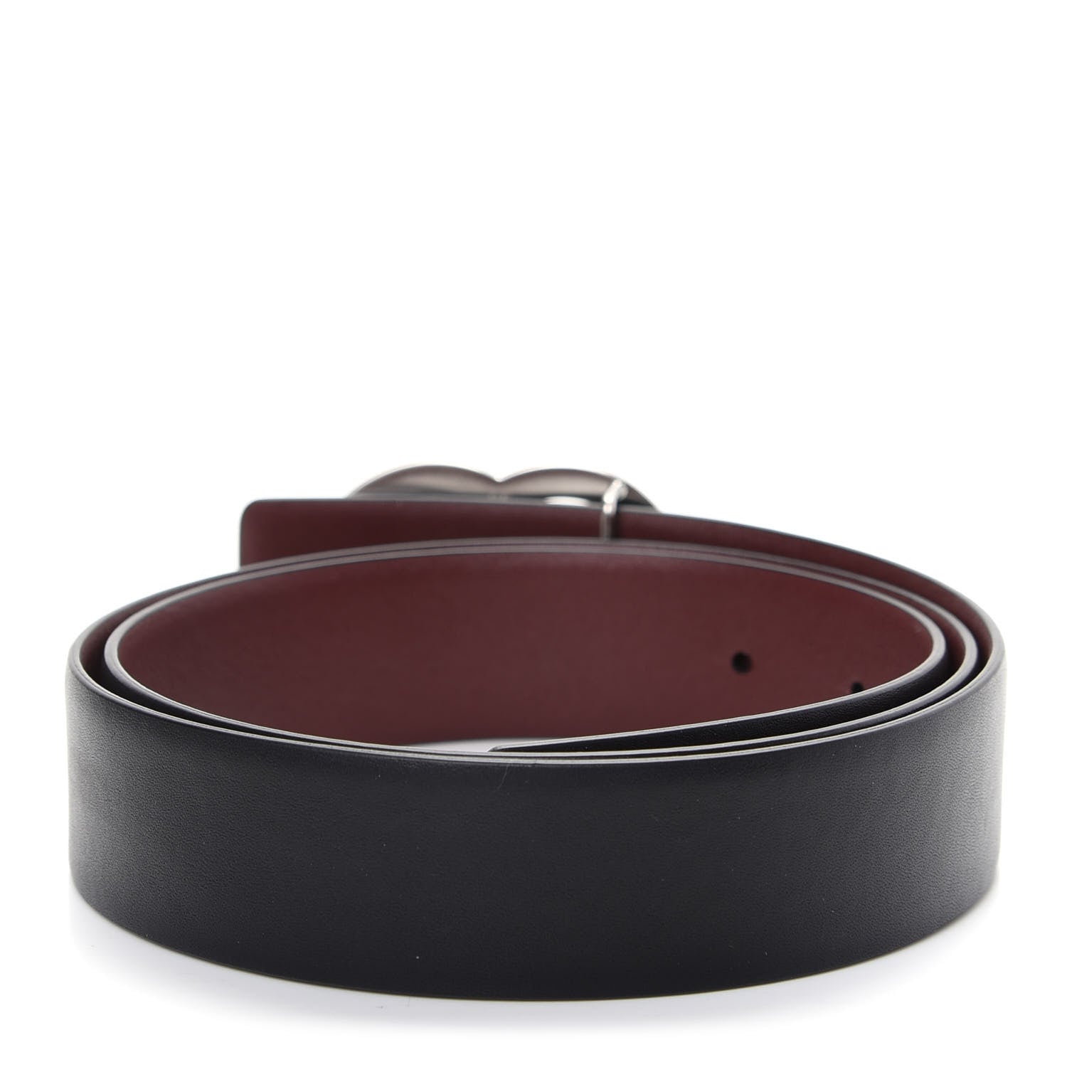 Chanel Calfskin CC Reversible Belt 85 Black Burgundy 2 of 7