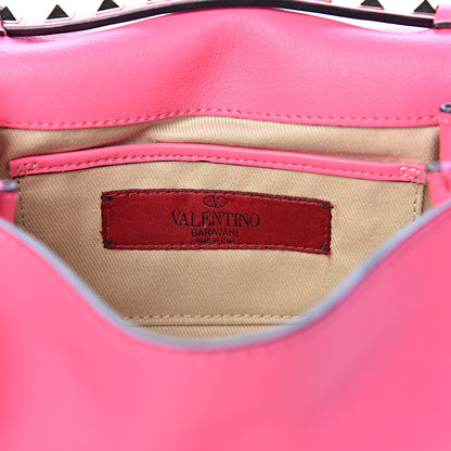 Valentino Garavani Vitello Mini Rockstud Flap Saddle Crossbody Bag Fuxia Fluo 8 of 11