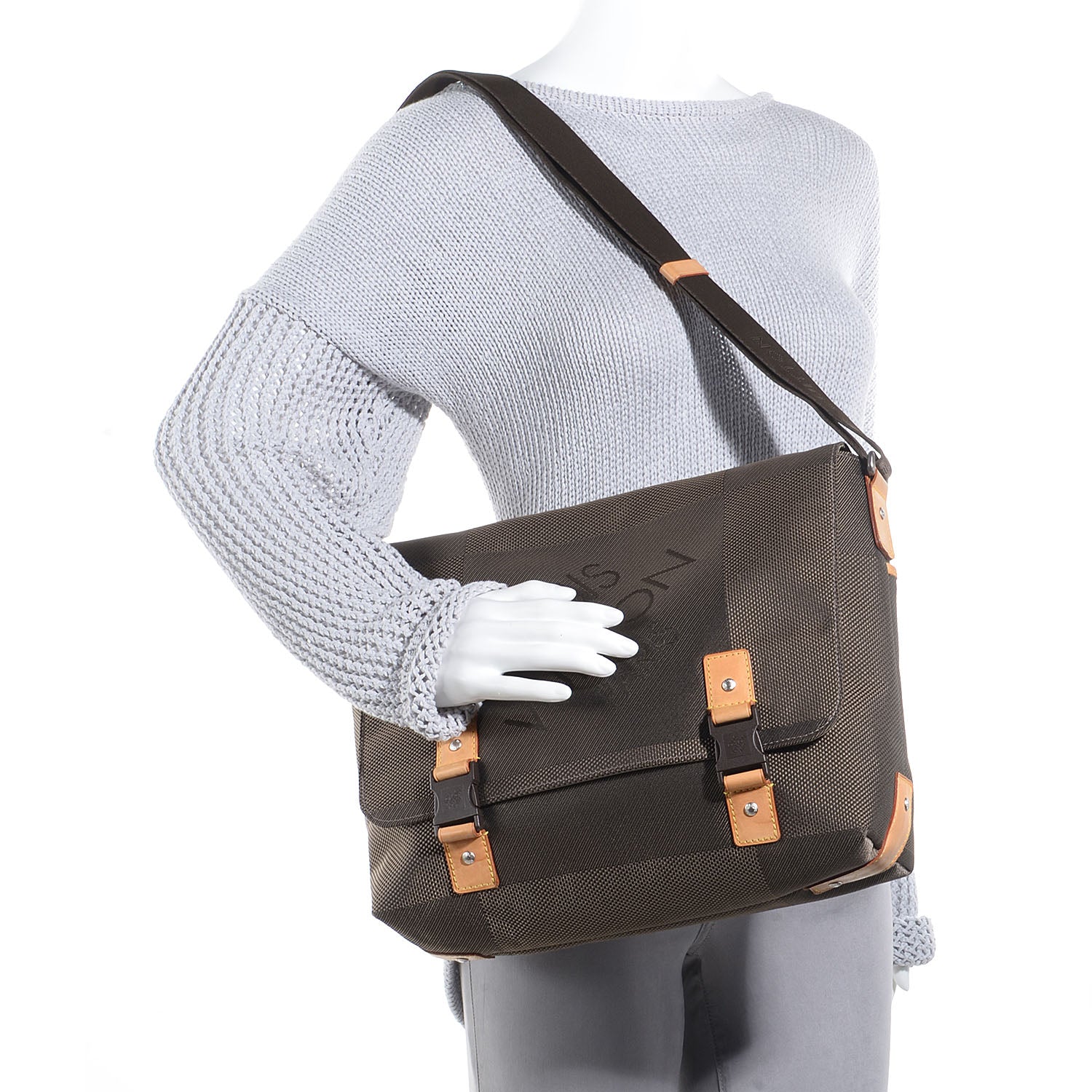 Louis Vuitton Damier Geant Loup Messenger Bag Terre 2 of 8