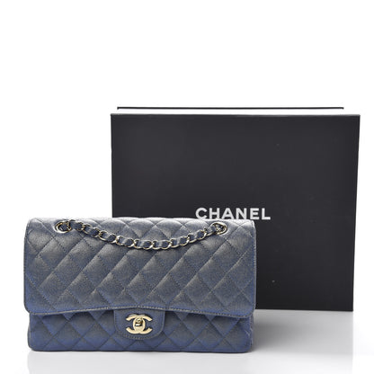 Chanel Iridescent Caviar Quilted Medium Double Flap Dark Blue 11 of 11