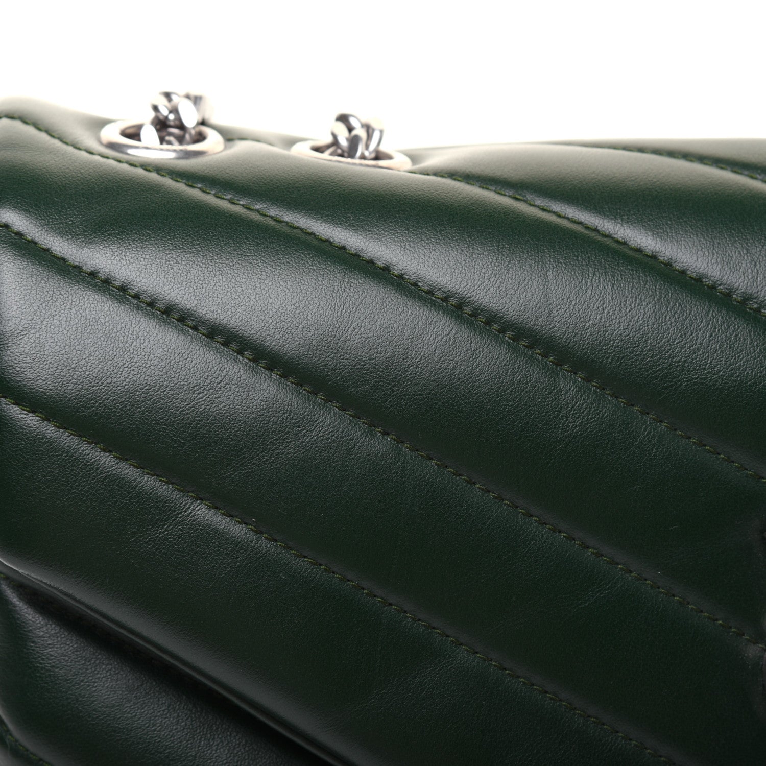 Saint Laurent Calfskin Y Quilted Monogram Medium Loulou Chain Satchel Olive 17 of 20