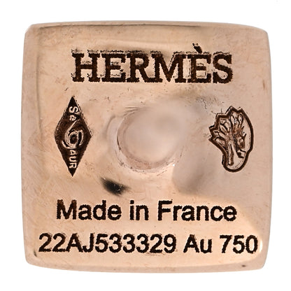 Hermes 18K Rose Gold Diamond Clou d'H Stud Earrings 4 of 6