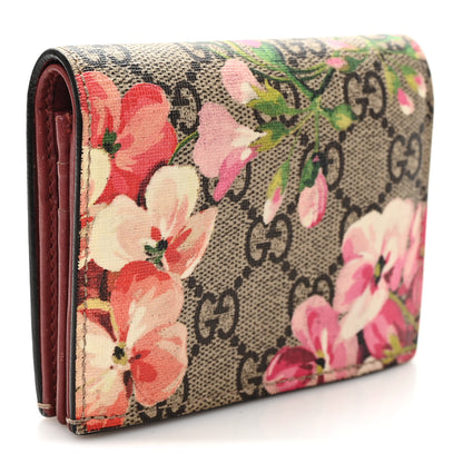 Gucci GG Supreme Monogram Blooms Card Case Beige Multicolor Dry Rose 3 of 7