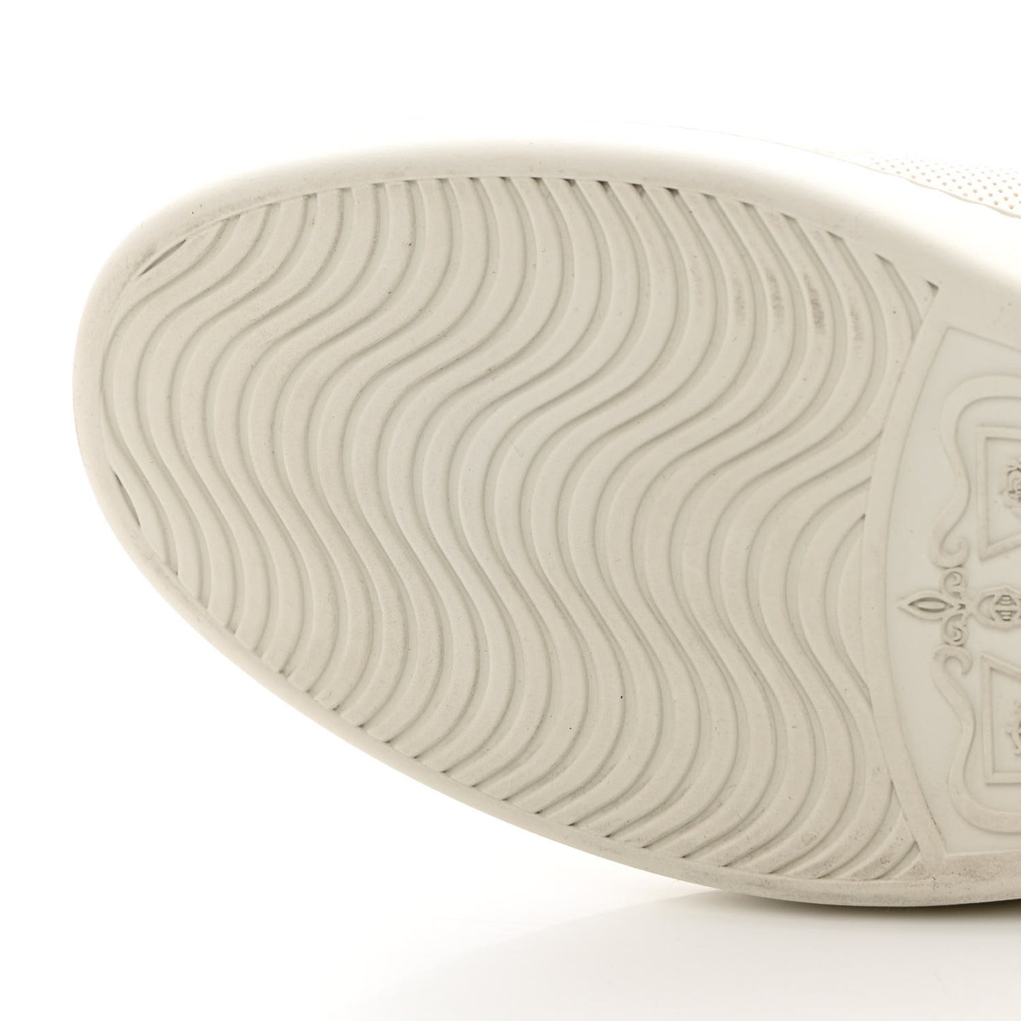 Calfskin GG Tennis Embossed Mens Ace Sneakers 9 Mystic White
