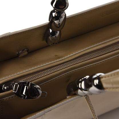Christian Dior Patent Chrome Beaded Malice Tote Beige 21 of 22