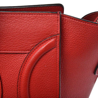 Celine Drummed Calfskin Mini Luggage Coquelicot 17 of 17