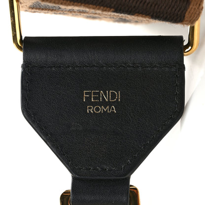 Fendi Ribbon Vitello Century FF 1974 Flat Studded Strap You Fango Marrone Ebano 3 of 5