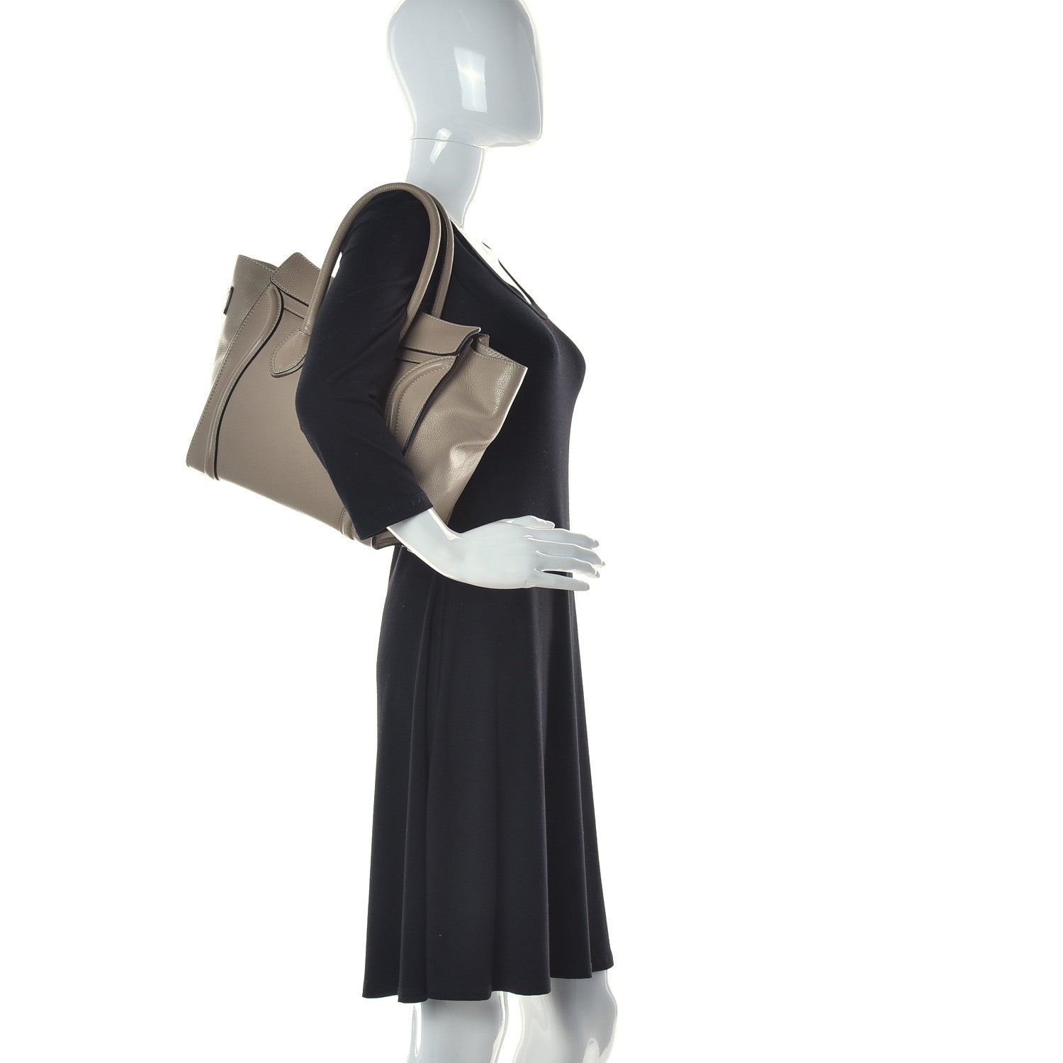 Celine Pebbled Calfskin Micro Luggage Dune 2 of 19