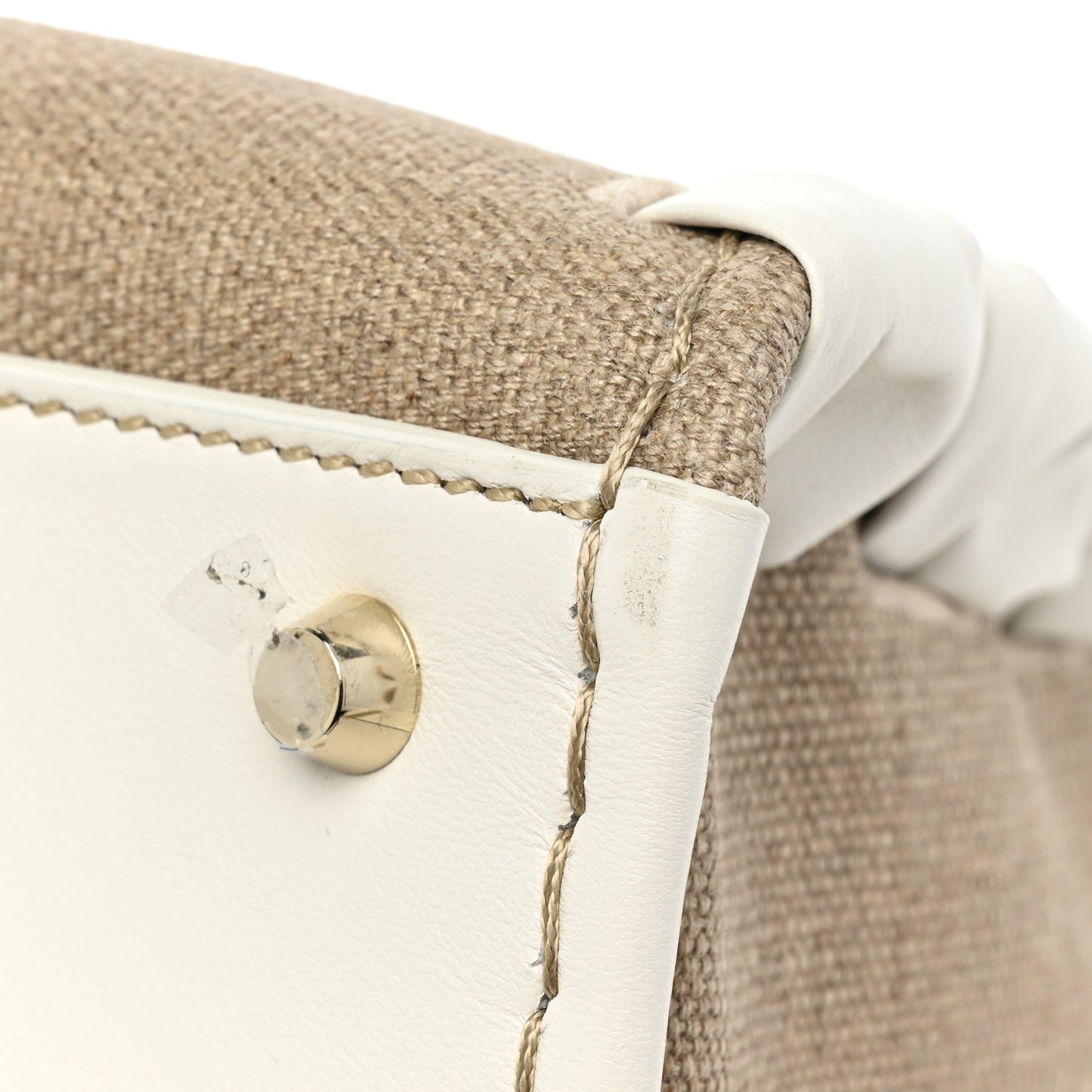 Calfskin Linen Medium Edith White