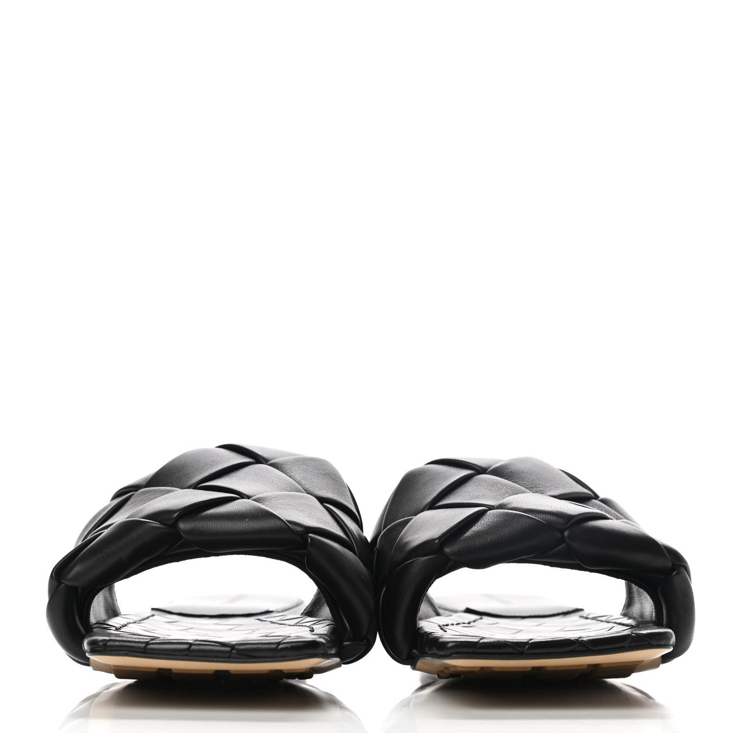 Nappa Maxi Intrecciato Lido Flat Sandals 40 Black