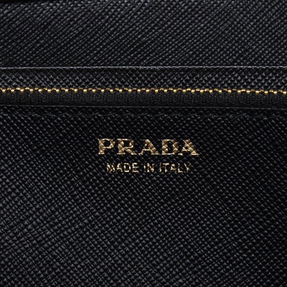Prada Saffiano Metal Continental Flap Wallet Nero Black 6 of 6