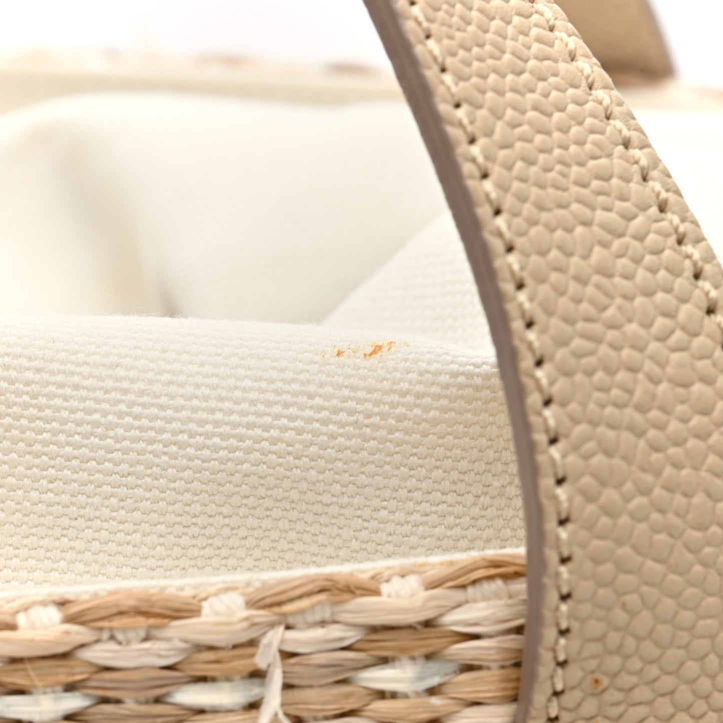 Woven Straw Caviar Tote Beige
