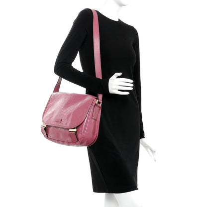 Gucci Imprime Monogram Medium Double Buckle Flap Messenger Bag Vintage Rose 2 of 8