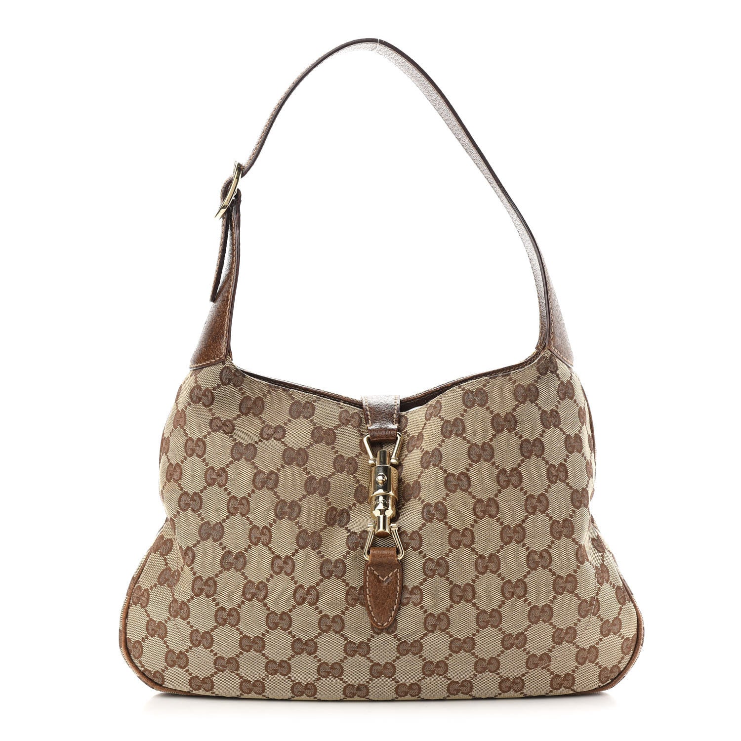 Gucci Monogram Small Jackie O Hobo Brown 1 of 11