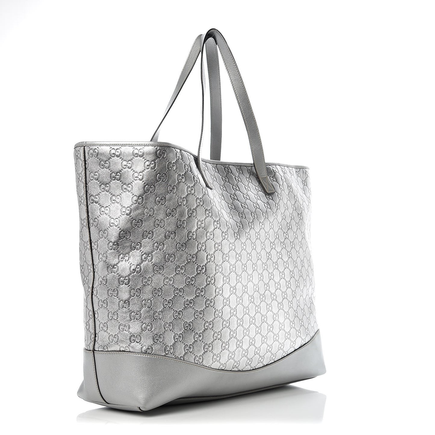 Guccissima Large Tote Silver