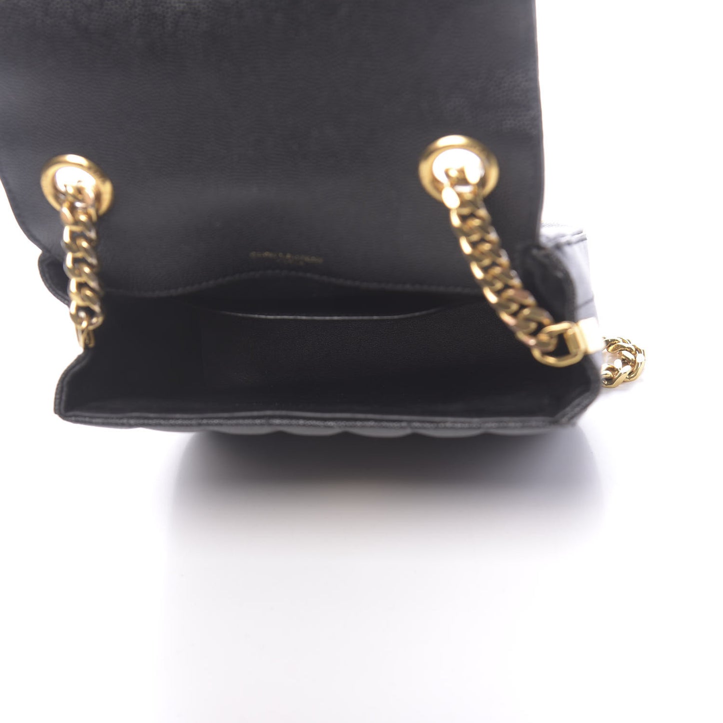 Grain De Poudre Matelasse Monogram Small Vicky Chain Bag Black