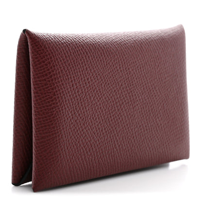 Hermes Epsom Calvi Card Case Rouge H 3 of 9