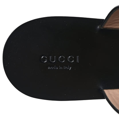 Gucci Calfskin GG Marmont Thong Sandals 39.5 Black 7 of 7
