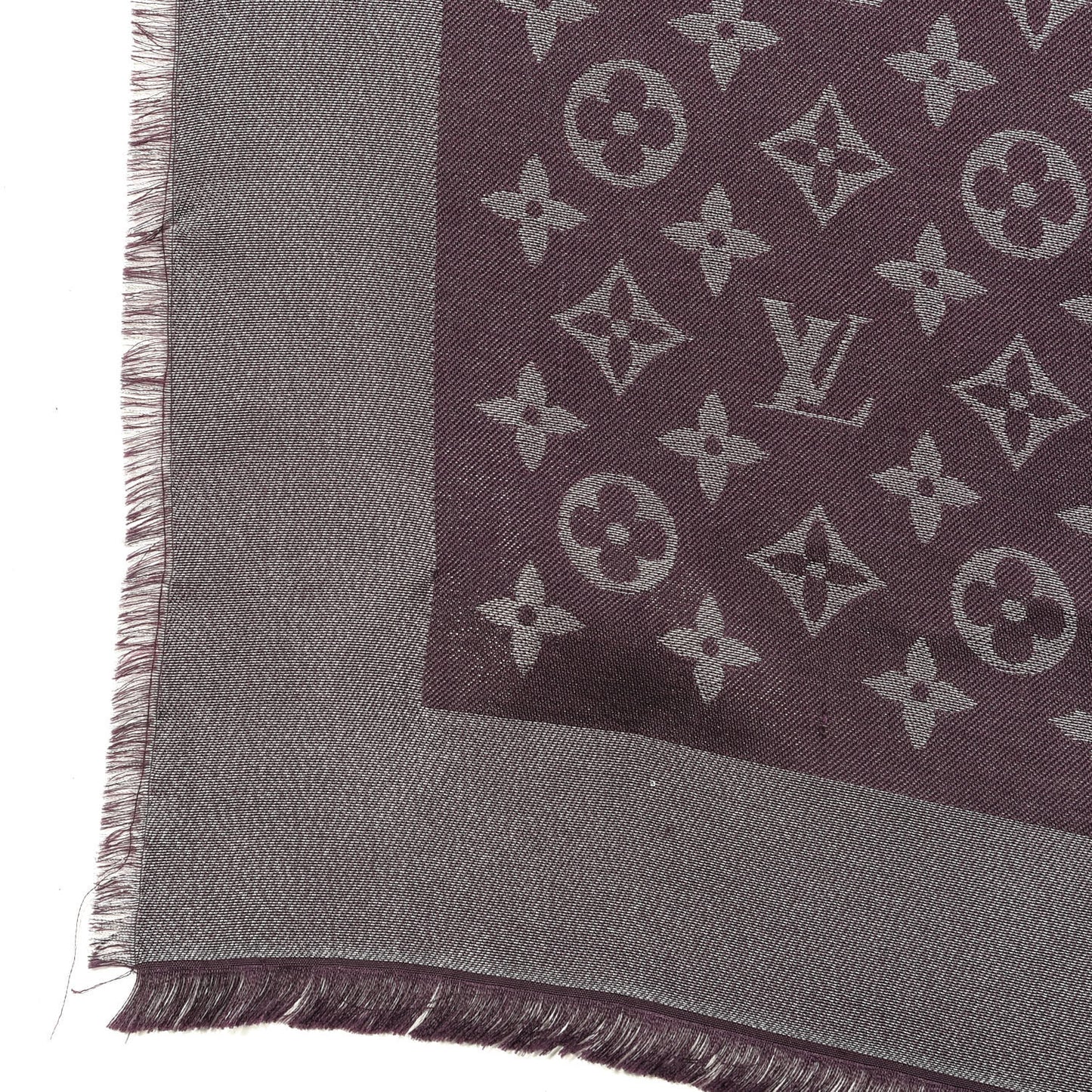 Silk Lurex Wool Monogram Shine Shawl Amarante