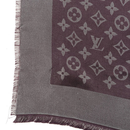 Louis Vuitton Silk Lurex Wool Monogram Shine Shawl Amarante 4 of 4