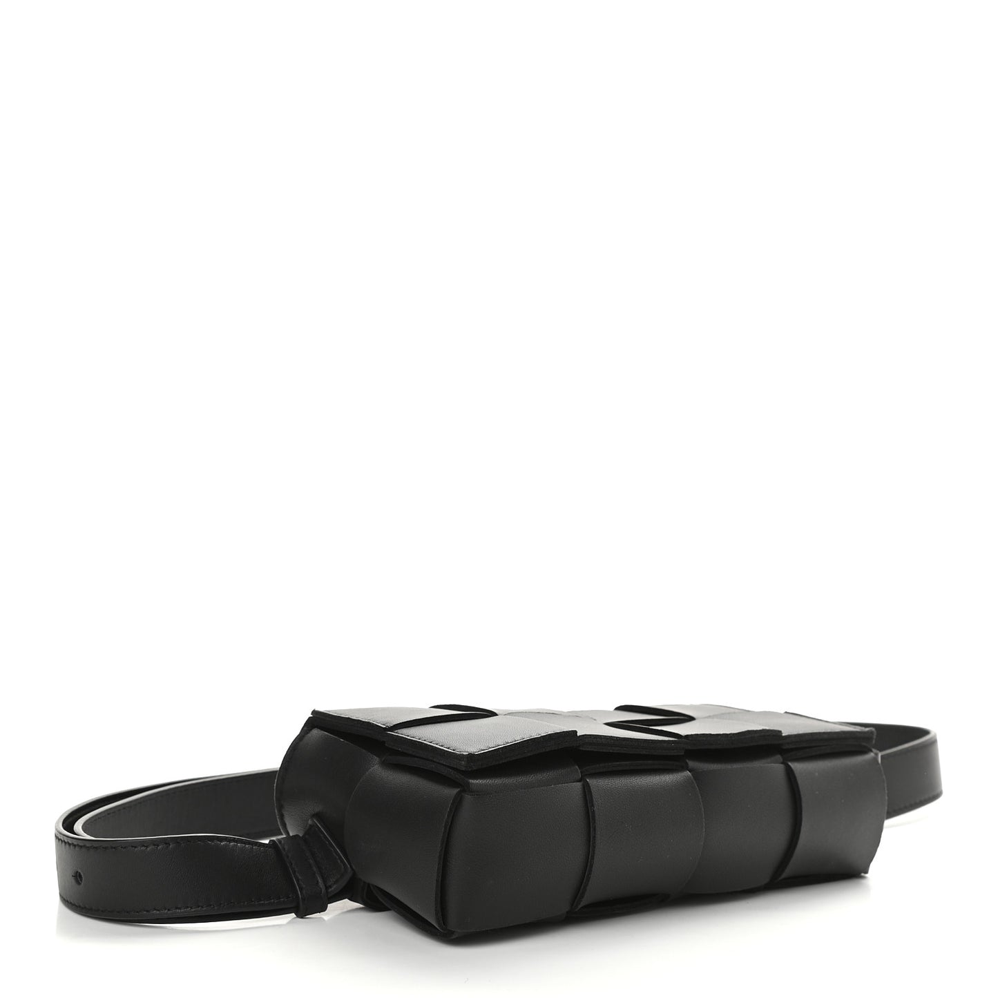 Nappa Maxi Intreccio The Belt Cassette Bag Black